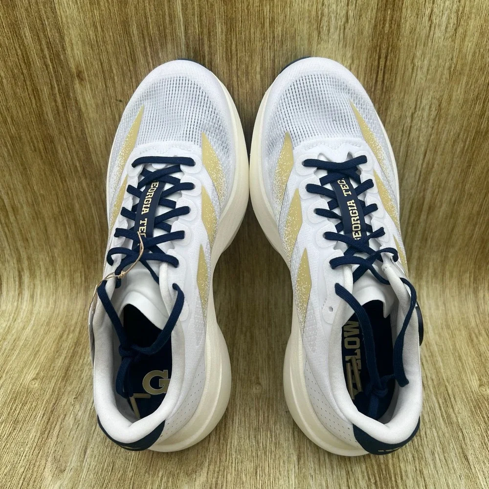 Adidas Adizero Evo SL Georgia Tech Mens 6.5 Womens 7.5 White Gold Running JQ4577